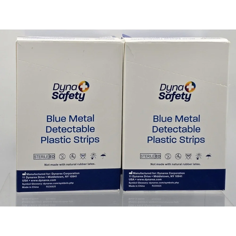 4 Lot Of NEW Dynarex Blue Metal Detectable Plastic Strips, 60 Count, 1